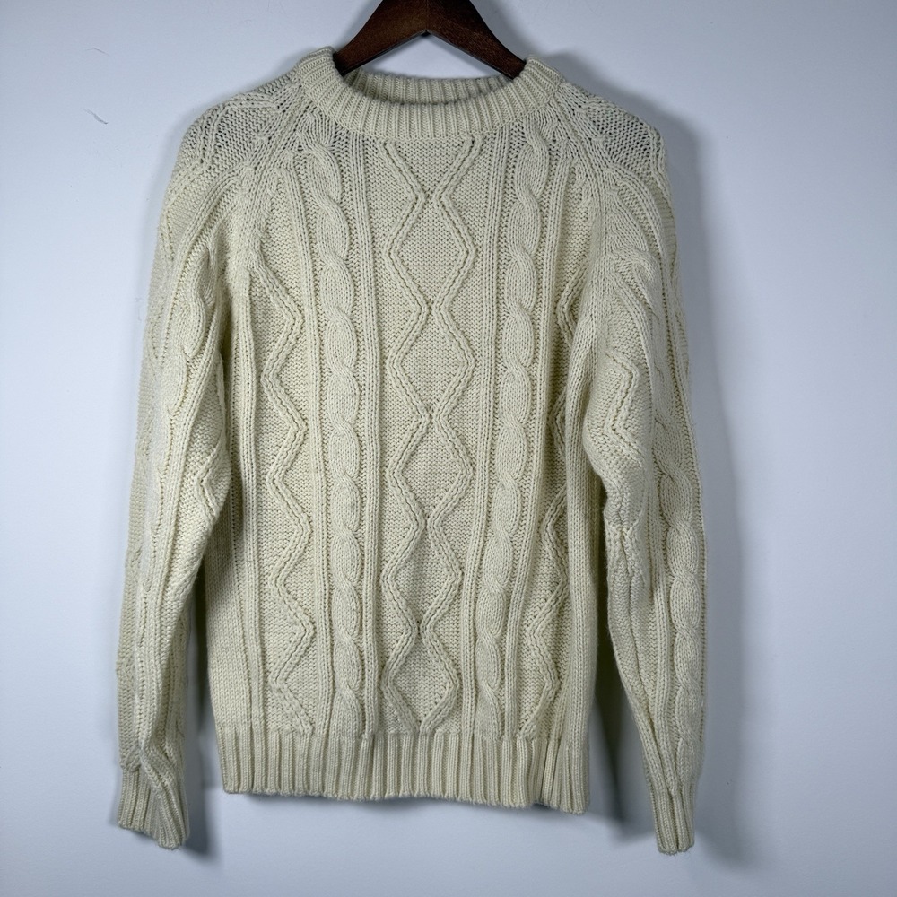 Vintage‎ Womens Herald Cable Knit Sweater Cream